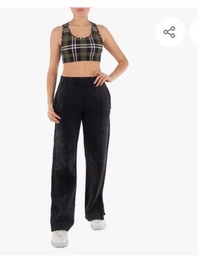 Burberry Black Wide-Leg Quilted Detail Pants